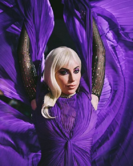 Lady Gaga红毯造型曝光 开叉长裙秀美腿