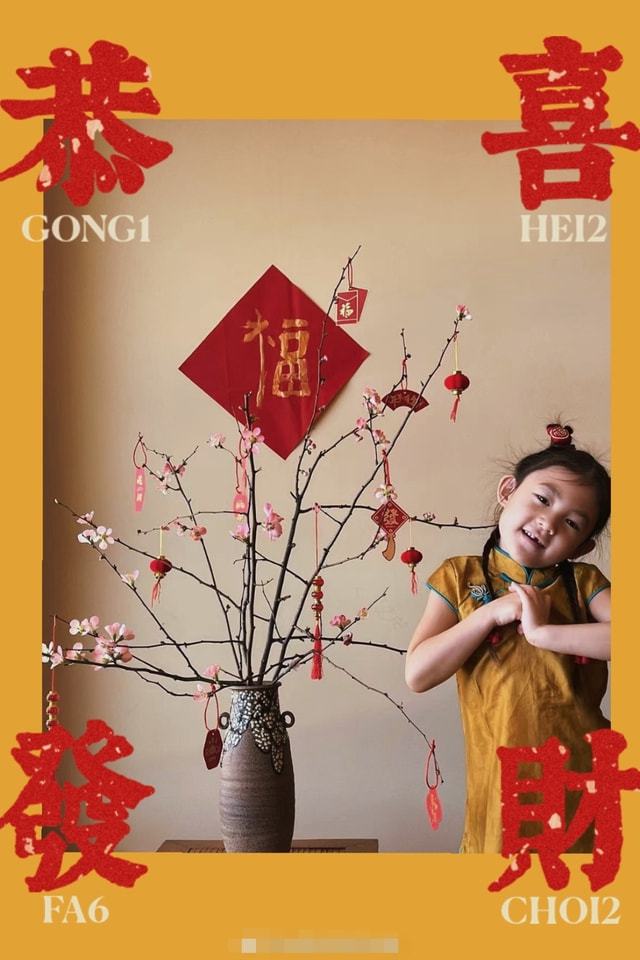陈冠希晒照迎新年！笑称妻子为自己的老虎，4岁女儿穿旗袍太抢眼 