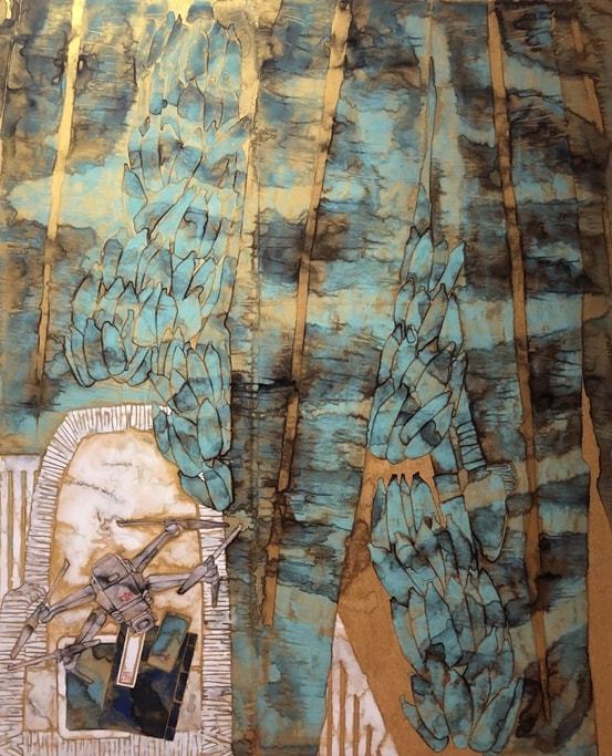 粤港澳大湾区综合材料绘画作品展上线，林蓝王璜生等名家都来了 