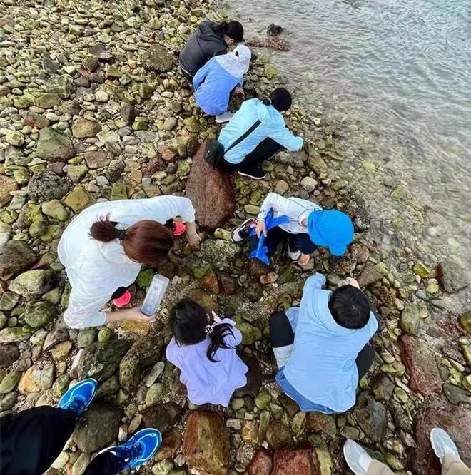 郭晶晶一家赶海！蹲地上徒手捉海鲜不嫌脏 