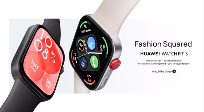 华为 WATCH FIT 3 智能手表海外发布：1.82 英寸屏，159.99 欧元