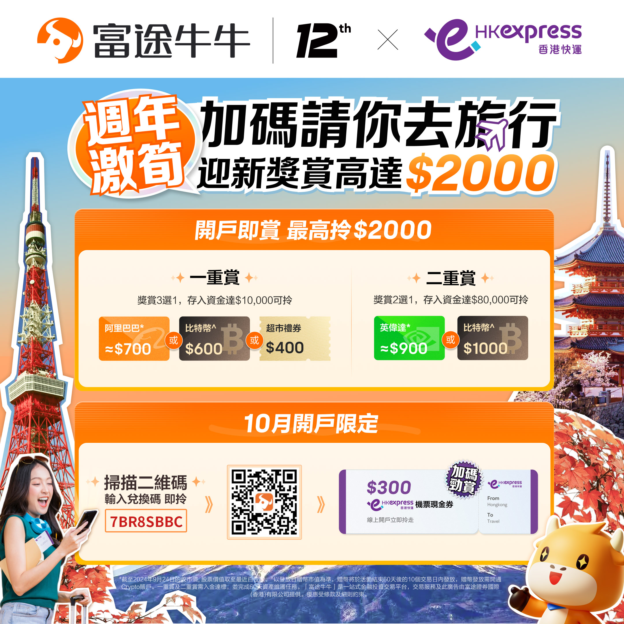 富途12周年 开户优惠大加码 请你去旅行！