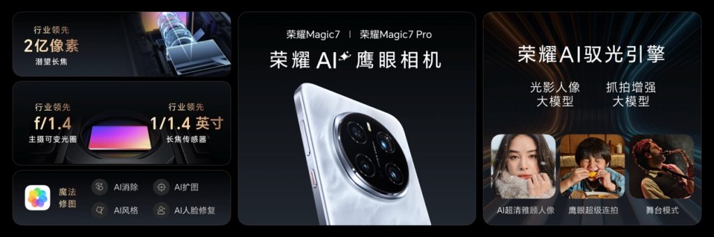 荣耀Magic7系列发布,全系支持全焦段AI超清雅顾人像模式