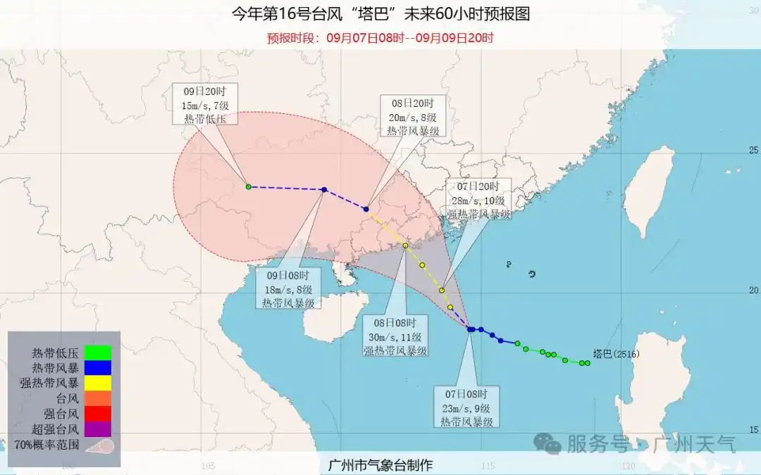 广州今起风雨明显，南部有升级台风预警信号的可能性