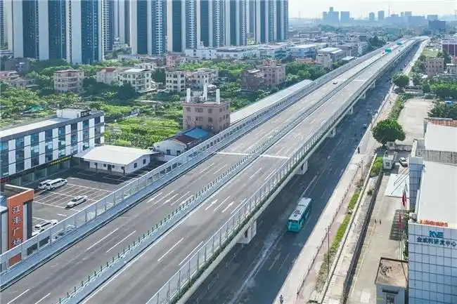 广州市南沙区励业路跨线桥顺利通车