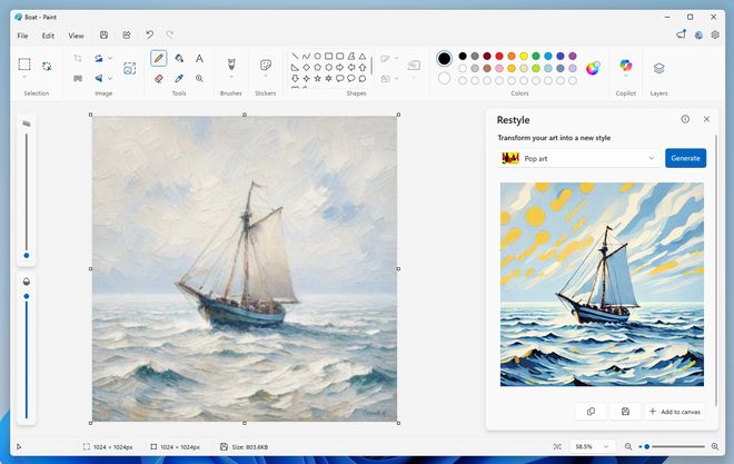 Windows画图大升级，AI“风格重绘”让图片秒变艺术品