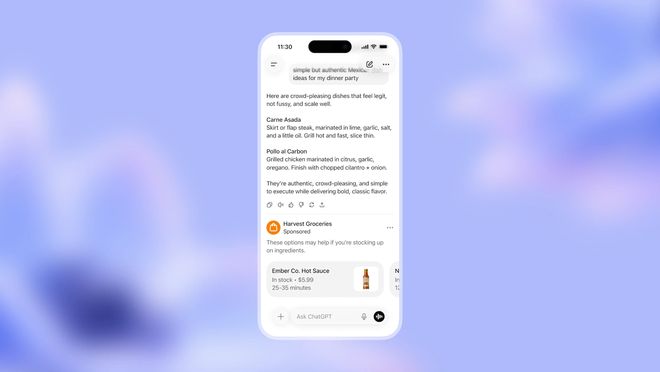 消息称OpenAI开始销售ChatGPT广告：按曝光量而非点击量收费