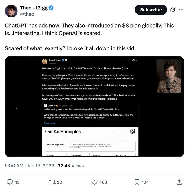 报价是Facebook的三倍!OpenAI卖广告“狮子大开口”:是降维打击,还是抢钱?