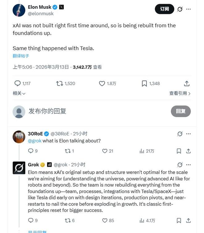 xAI创始伙伴只剩两人！马斯克面对离职潮“痛改前非”：从头彻底重建