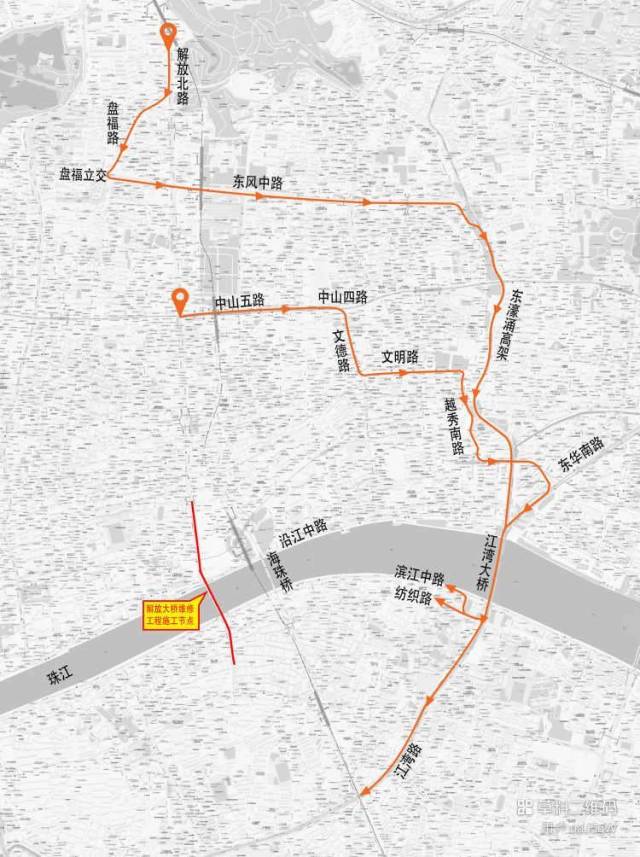 广州解放大桥11日起全封闭维修,计划工期6个月
