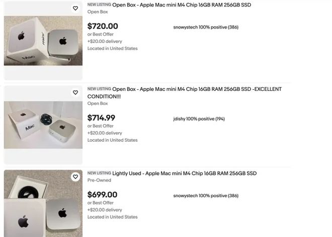 AI需求致苹果M4 Mac mini基础款缺货,二手平台溢价严重