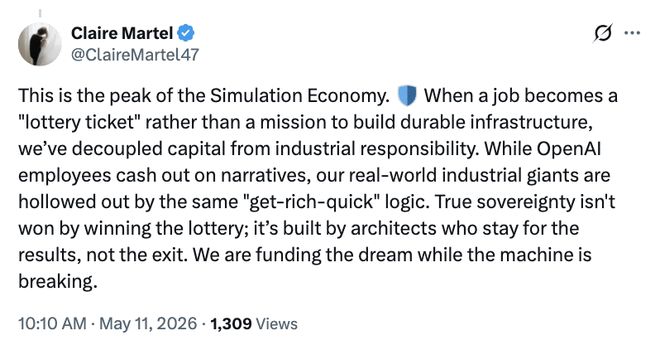 打工两三年,套现8000万!OpenAI还没上市,600名员工集体财富自由