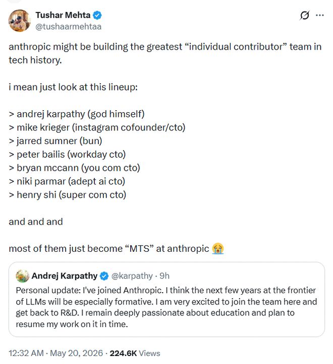 “我从未感到如此落后!”曾痛骂AI是垃圾的卡帕西,为何加盟Anthropic