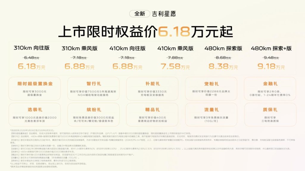 上市限时权益价6.18万元-9.18万元 全新吉利星愿正式上市 经典之上再进阶