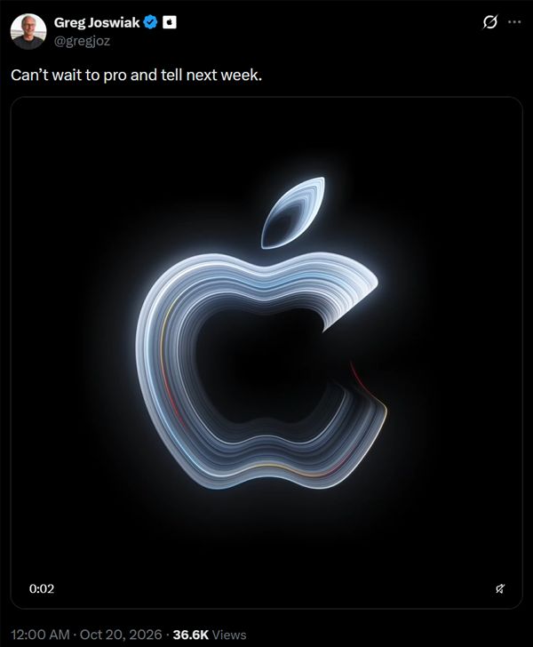 苹果官宣10月29日举办特别活动！首款触屏MacBook Pro有望发布